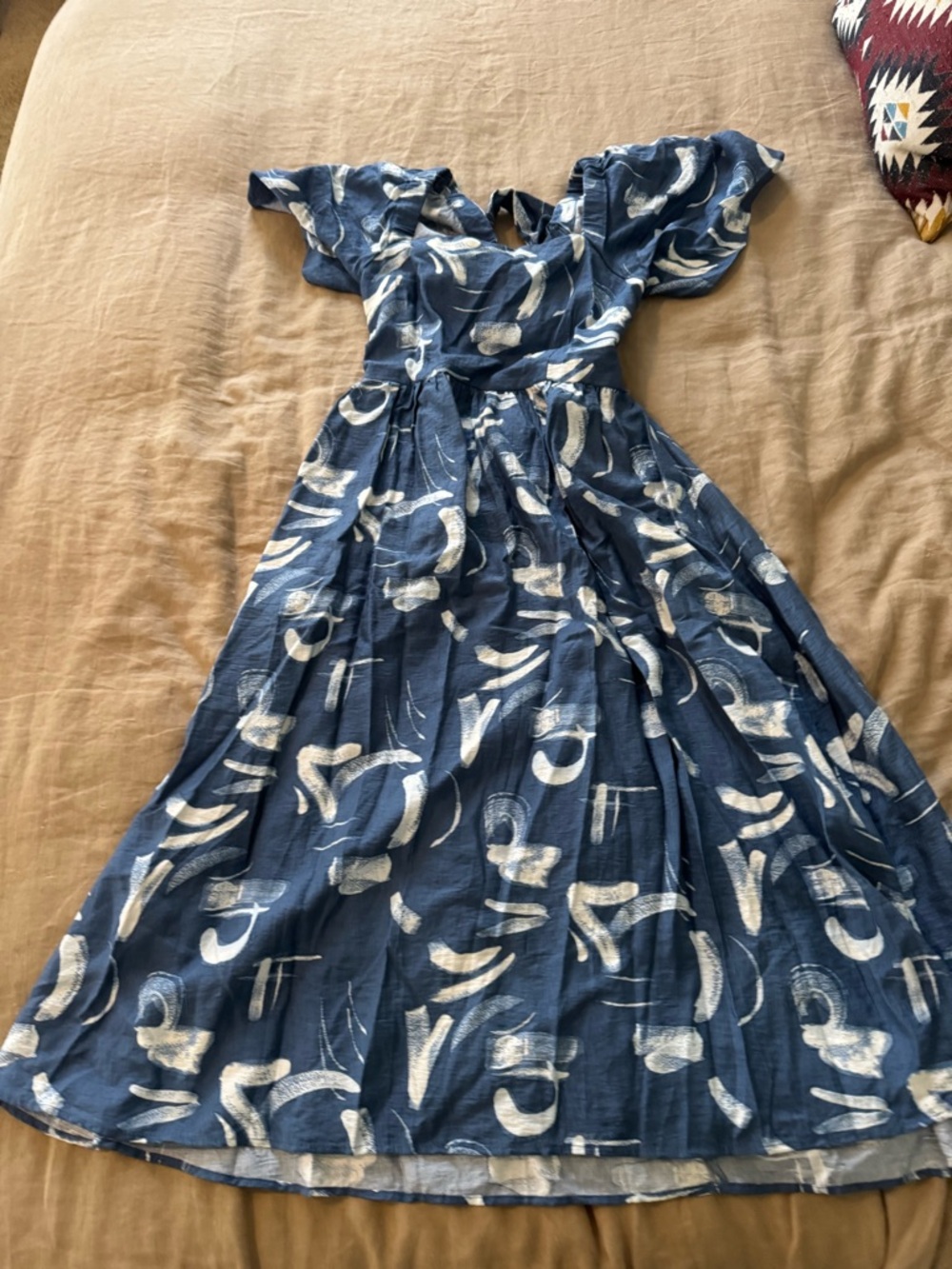 A New Day - Blue Printed Midi Dress